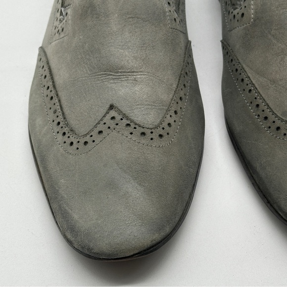 KG Kurt Geiger Men Size 10 / 43 EU Shoe Gray Suede Almond Toe Dress Loafers - Picture 3 of 13